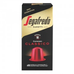 Segafredo Κάψουλες καφέ αλουμινίου γεύση Classico ( συμβατές μηχανές nespresso) συσκευασία των 10 καψουλών