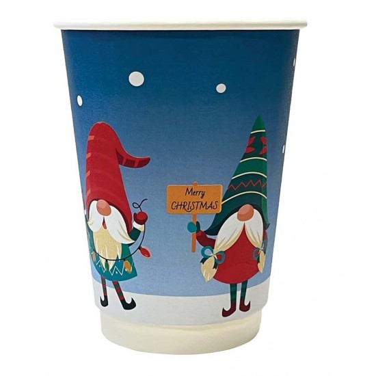 LITTLE ITALY  Ποτήρι χάρτινο διπλότοιχο Christmas Santa 25x8oz