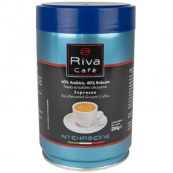 RIVA MOKA ΑΛΕΣΜΕΝΟΣ ΚΑΦΕ (250 GR) ΜΙΓΜΑ DEK