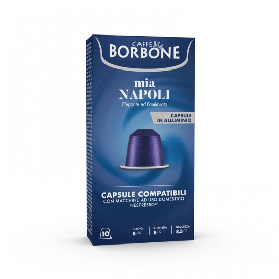 BORBONE ΚΑΨΟΥΛΕΣ ΑΛΟΥΜΙΝΙΟ ΥΓΕΥΣΗ MIA NAPOLI (ΣΥΣΤΗΜΑ ΜΗΧΑΝΗΣ NESPRESSO) 100 TEM