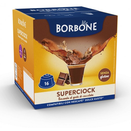 BORBONE ΚΑΨΟΥΛΕΣ ΠΛΑΣΤΙΚΕΣ  ΡΟΦΗΜΑ ΜΕ ΓΕΥΣΗ SUPERCIOCK (DOLCE GUSTO SYSTEM MACHINE) 16 ΤΕΜ. 