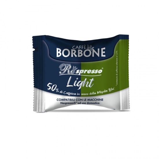 BORBONE ΚΑΦΕ ΚΑΨΟΥΛΑ ΠΛΑΣΤΙΚΟ ΓΕΥΣΗ LIGHT 50%BLU-50%DEK (ΣΥΜΒΑΤΟ ΜΕ ΜΗΧΑΝΗ NESPRESSO)100TM